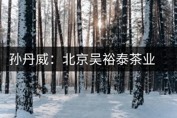 孫丹威:北京吳裕泰茶業股份有限公司總經理