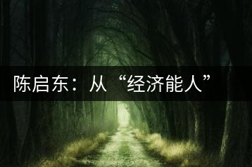 陳啟東:從“經濟能人”到茶葉專業合作社理事長