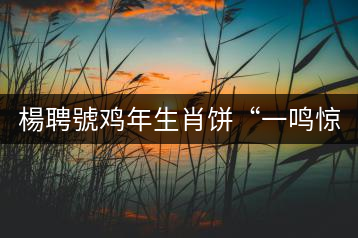 楊聘號雞年生肖餅“一鳴驚人”全國上市!