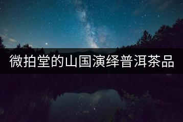 微拍堂的山國演繹普洱茶品質如何？