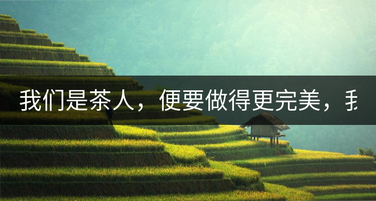 我們是茶人，便要做得更完美，我們是茶客，便要懂得沉默...我們是茶人，便要做得更完美，我們是茶客，便要懂得沉默！