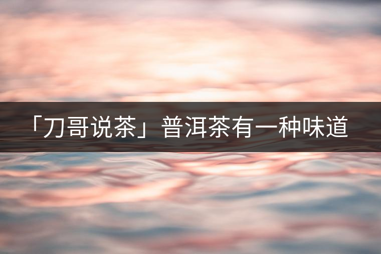 「刀哥說(shuō)茶」普洱茶有一種味道，只可意會(huì)不可言傳
