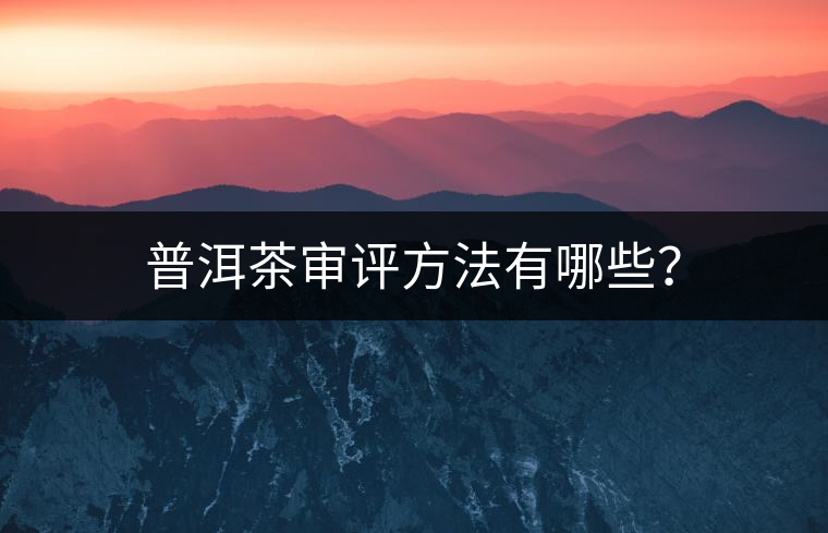 普洱茶審評方法有哪些? 普洱茶審評方法有哪些?