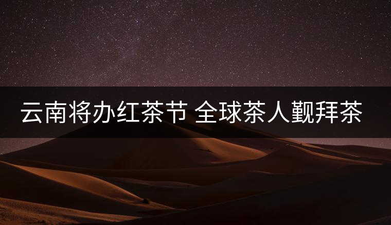 云南將辦紅茶節 全球茶人覲拜茶祖