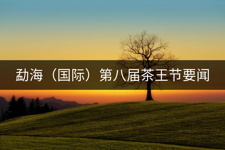 勐海（國際）第八屆茶王節要聞