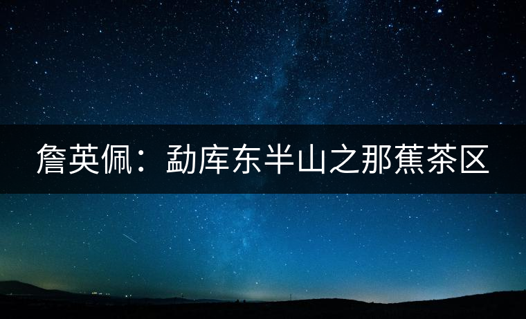 詹英佩:勐庫東半山之那蕉茶區 詹英佩:勐庫東半山之那蕉茶區