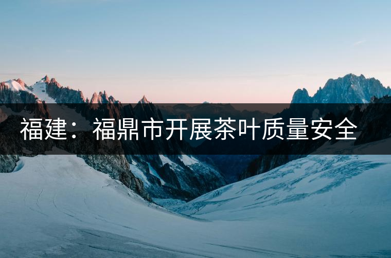 福建:福鼎市開(kāi)展茶葉質(zhì)量安全專(zhuān)項(xiàng)執(zhí)法檢查 福建:福鼎市開(kāi)展茶葉質(zhì)量安全專(zhuān)項(xiàng)執(zhí)法檢查