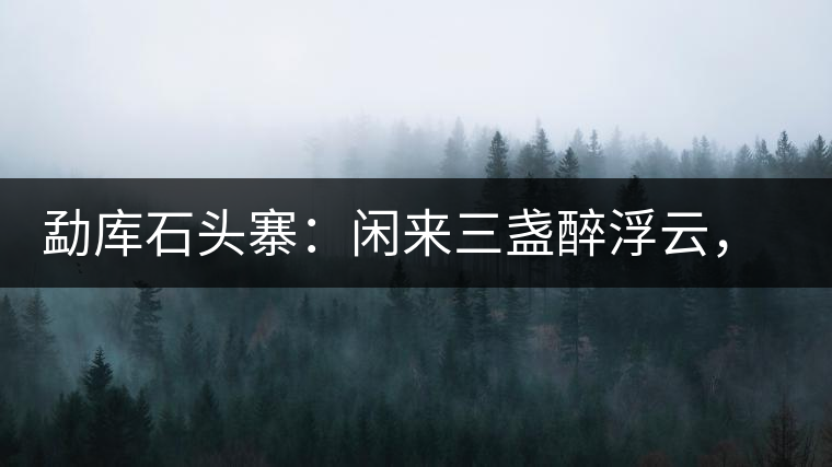勐庫石頭寨:閑來三盞醉浮云,臥聽流水弄錚琮 勐庫石頭寨:閑來三盞醉浮云,臥聽流水弄錚琮