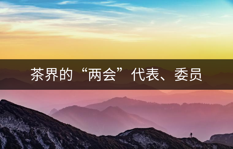茶界的“兩會”代表、委員 茶界的“兩會”代表、委員