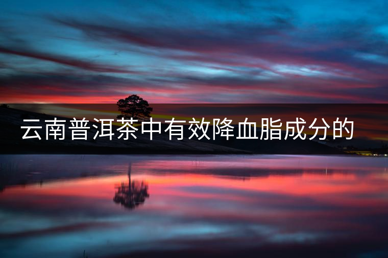 云南普洱茶中有效降血脂成分的檢測與評價 云南普洱茶中有效降血脂成分的檢測與評價