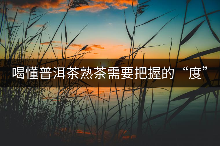 喝懂普洱茶熟茶需要把握的“度” 喝懂普洱茶熟茶需要把握的“度”