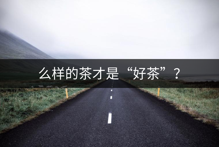 么樣的茶才是“好茶”? 么樣的茶才是“好茶”?