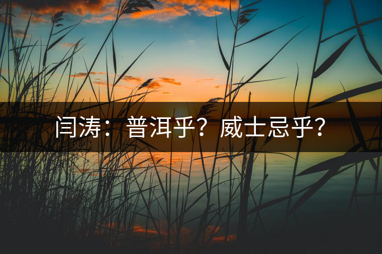 閆濤：普洱乎？威士忌乎？
