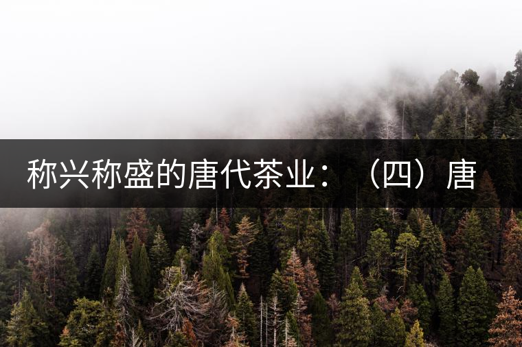稱興稱盛的唐代茶業：（四）唐代茶政和宮廷茶俗的形成