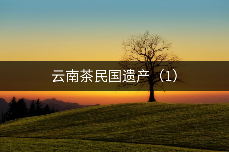 云南茶民國遺產(1) 云南茶民國遺產(1)
