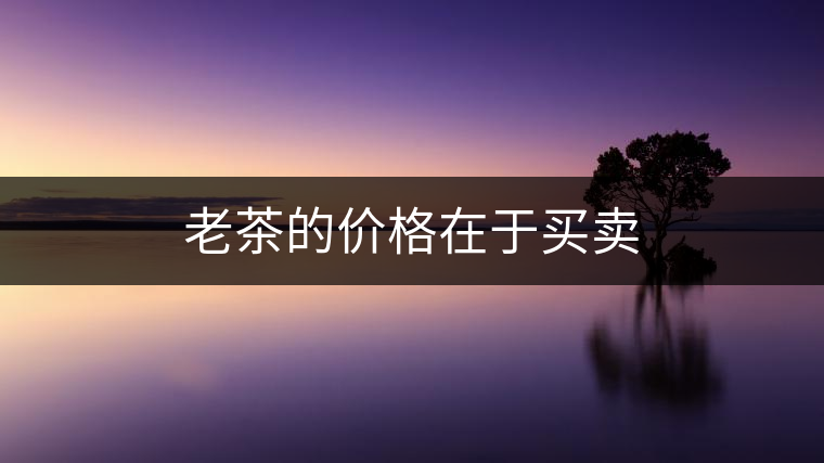 老茶的價(jià)格在于買(mǎi)賣(mài) 老茶的價(jià)格在于買(mǎi)賣(mài)