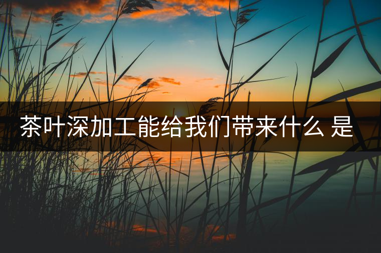 茶葉深加工能給我們帶來什么 是利還是弊呢? 茶葉深加工能給我們帶來什么 是利還是弊呢?