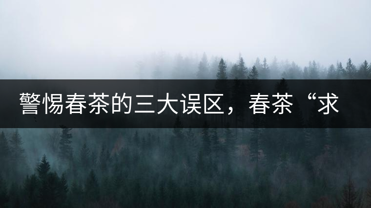 警惕春茶的三大誤區(qū)，春茶“求早”不如“求好”！