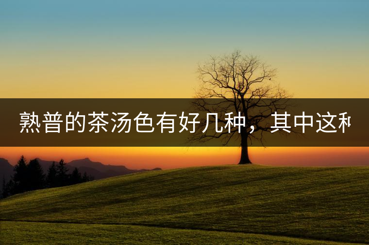 熟普的茶湯色有好幾種，其中這種不建議喝！