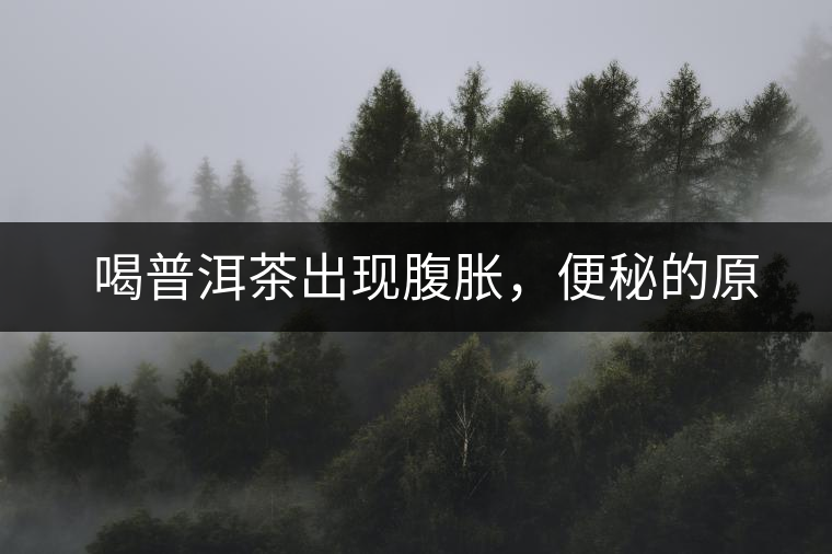 　喝普洱茶出現腹脹，便秘的原因