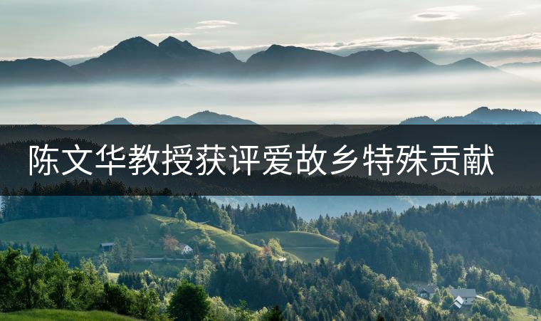 陳文華教授獲評愛故鄉特殊貢獻人物