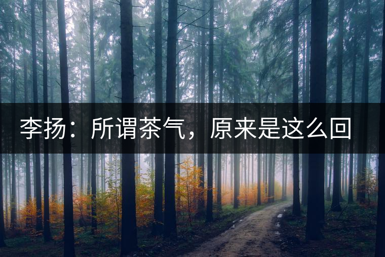 李揚：所謂茶氣，原來是這么回事