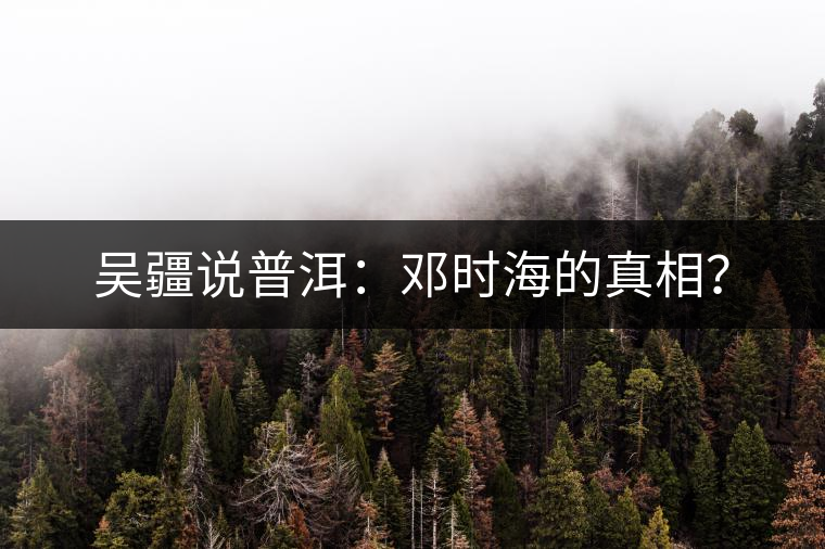 吳疆說普洱:鄧時海的真相? 吳疆說普洱:鄧時海的真相?