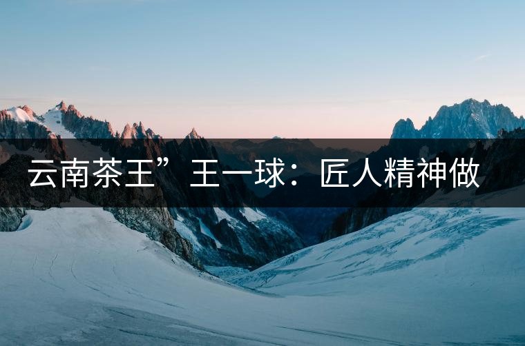 云南茶王”王一球：匠人精神做茶，郎河要做百年老店