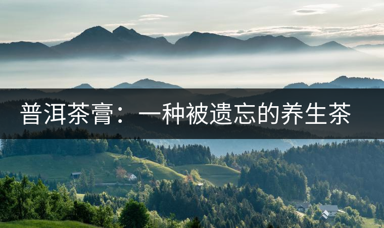 普洱茶膏：一種被遺忘的養生茶文化