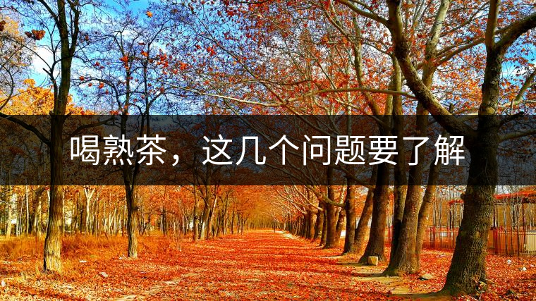 喝熟茶,這幾個問題要了解 喝熟茶,這幾個問題要了解
