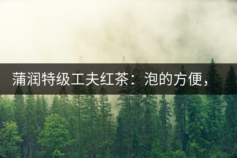 蒲潤特級工夫紅茶：泡的方便，喝的舒適