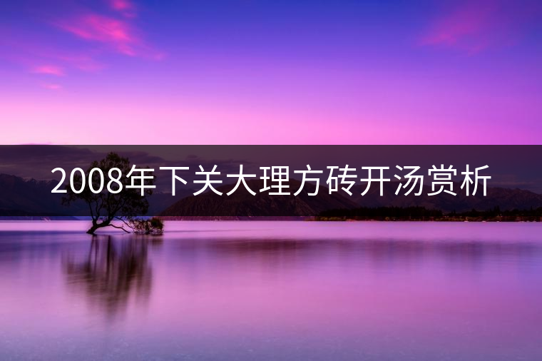 2008年下關大理方磚開湯賞析 2008年下關大理方磚開湯賞析