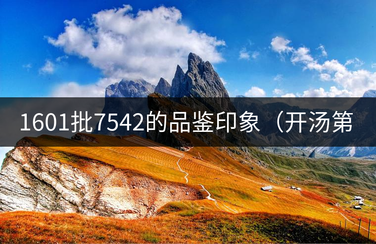 1601批7542的品鑒印象（開湯第一帖）