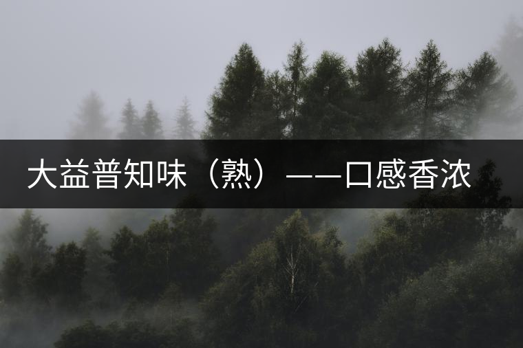 大益普知味(熟)——口感香濃,陳香味足 大益普知味(熟)——口感香濃,陳香味足