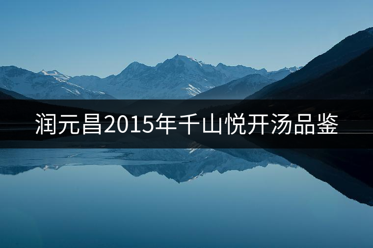 潤元昌2015年千山悅開湯品鑒 潤元昌2015年千山悅開湯品鑒