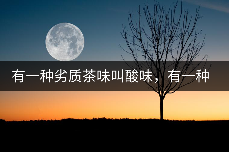 有一種劣質(zhì)茶味叫酸味,有一種優(yōu)質(zhì)茶味也叫酸味 有一種劣質(zhì)茶味叫酸味,有一種優(yōu)質(zhì)茶味也叫酸味