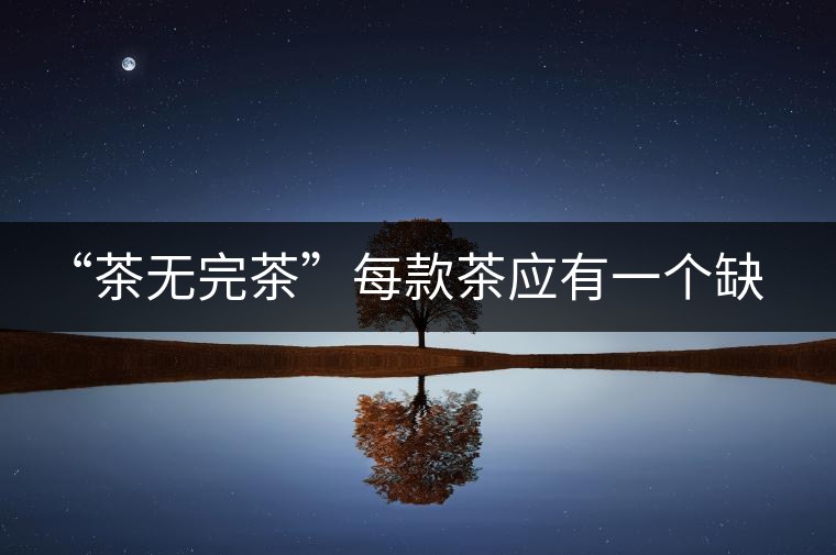 “茶無完茶”每款茶應有一個缺點！