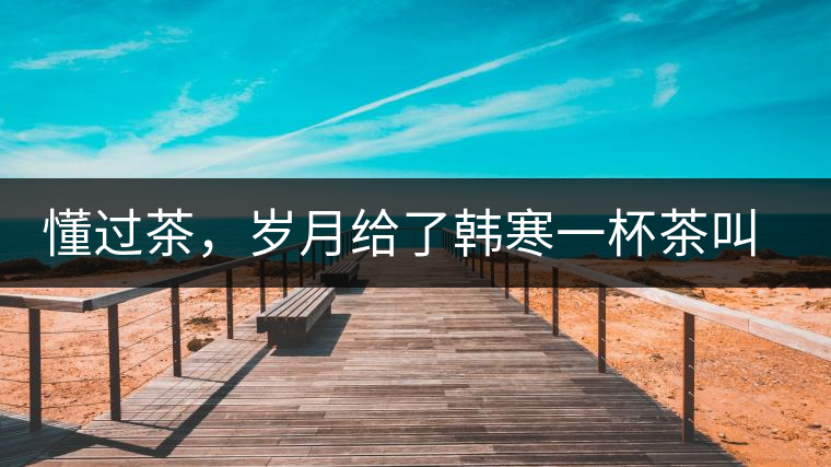 懂過(guò)茶,歲月給了韓寒一杯茶叫懂過(guò) 懂過(guò)茶,歲月給了韓寒一杯茶叫懂過(guò)