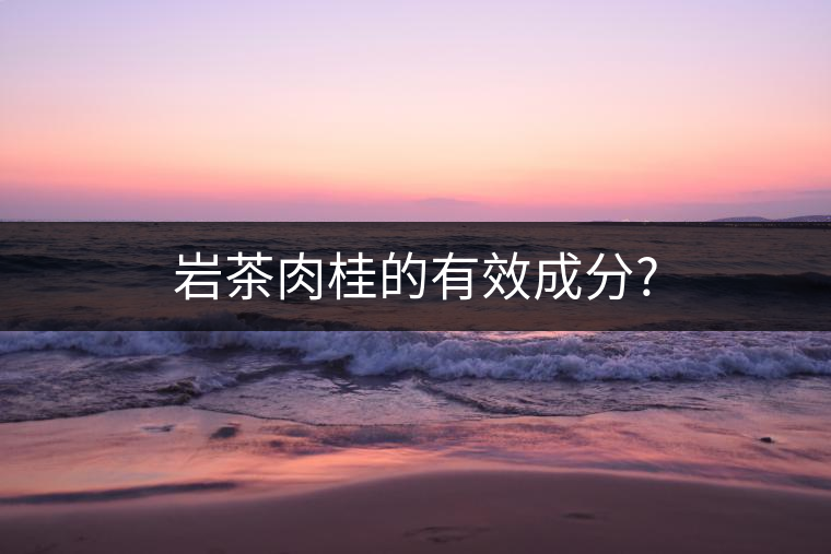 巖茶肉桂的有效成分? 巖茶肉桂的有效成分?