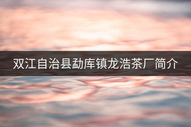 雙江自治縣勐庫鎮龍浩茶廠簡介