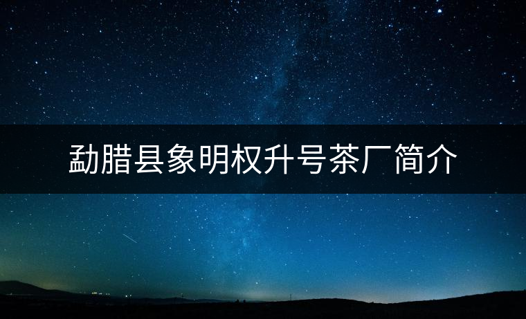 勐臘縣象明權升號茶廠簡介 勐臘縣象明權升號茶廠簡介