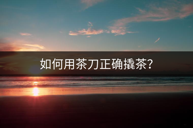 如何用茶刀正確撬茶? 如何用茶刀正確撬茶?