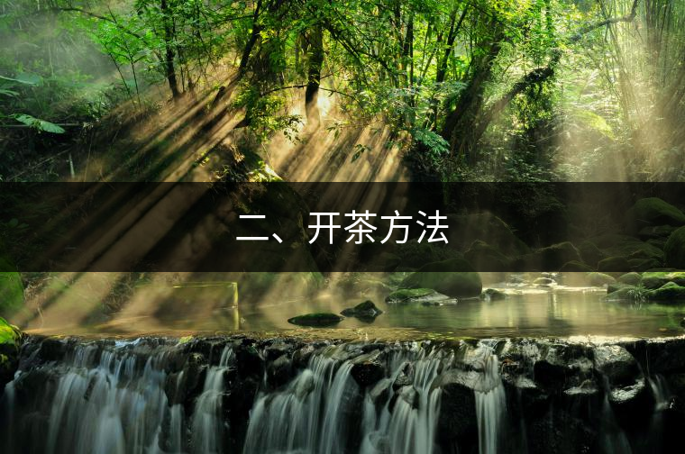 二、開茶方法 二、開茶方法
