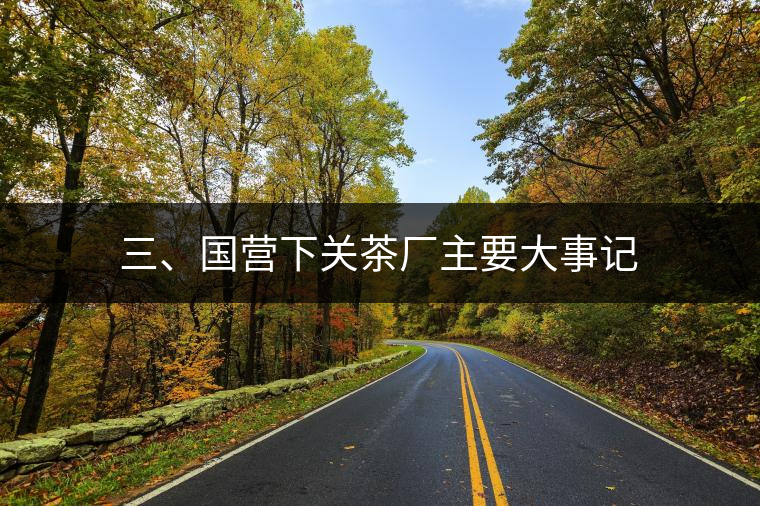 三、國營下關(guān)茶廠主要大事記 三、國營下關(guān)茶廠主要大事記