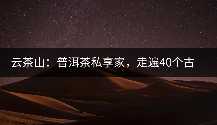 云茶山:普洱茶私享家,走遍40個古寨,24小時提供專家評分與產地茶農一手報價 云茶山:普洱茶私享家,走遍40個古寨,24小時提供專家評分與產地茶農一手報價