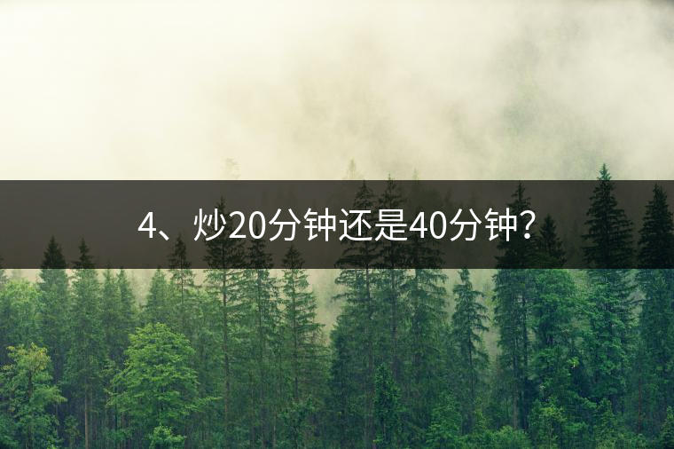 4、炒20分鐘還是40分鐘? 4、炒20分鐘還是40分鐘?