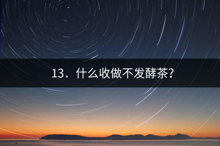 ? 13.什么收做不發酵茶? ? 13.什么收做不發酵茶?