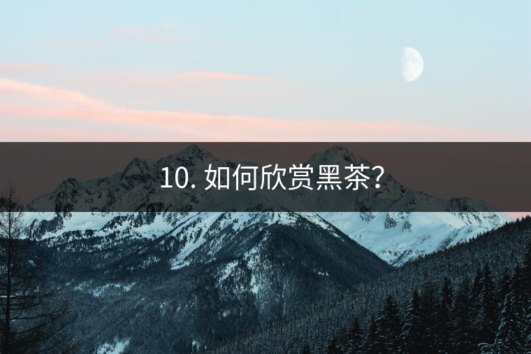? 10. 如何欣賞黑茶? ? 10. 如何欣賞黑茶?
