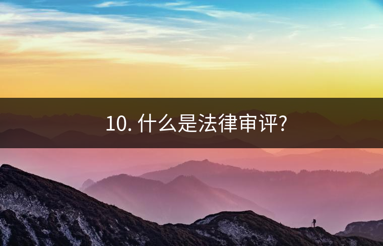 ? 10. 什么是法律審評? ? 10. 什么是法律審評?