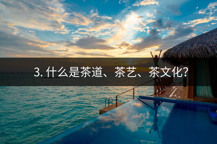 ? 3. 什么是茶道、茶藝、茶文化? ? 3. 什么是茶道、茶藝、茶文化?